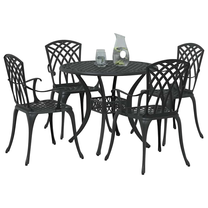 Have Spisebordssæt 5 pcs Sort Aluminium
