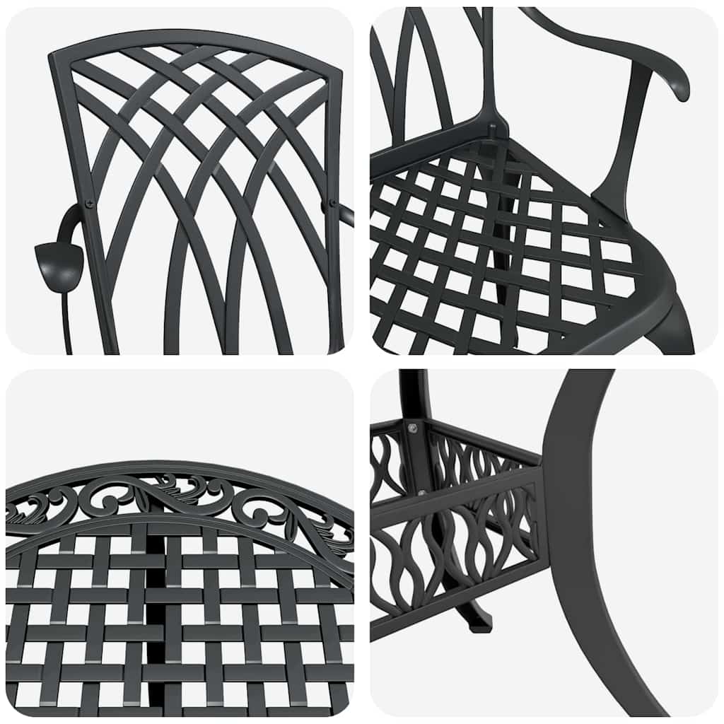 Have Spisebordssæt 7 pcs Sort Aluminium
