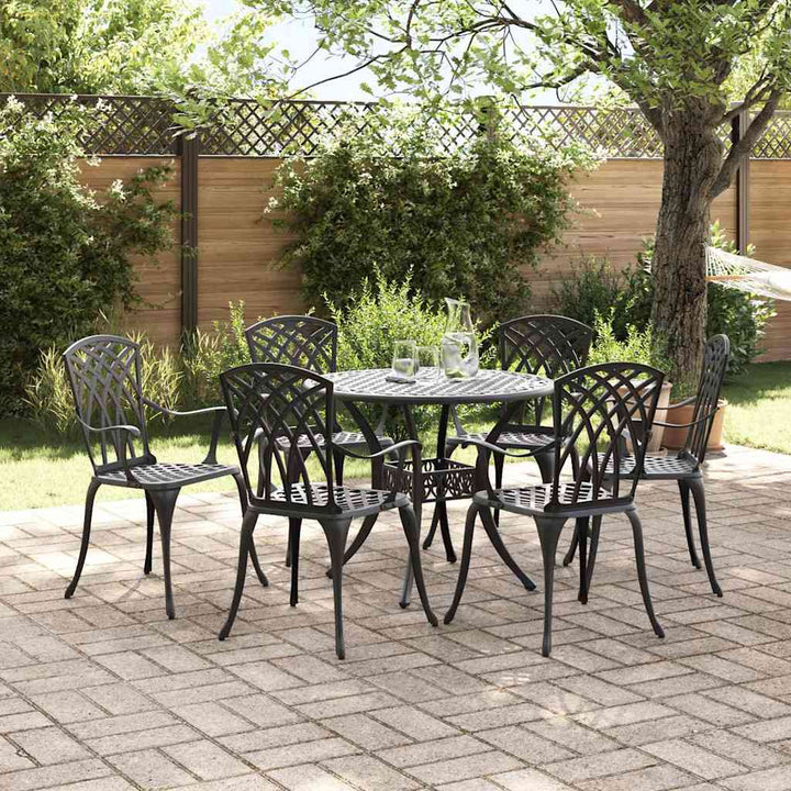 Have Spisebordssæt 7 pcs Sort Aluminium