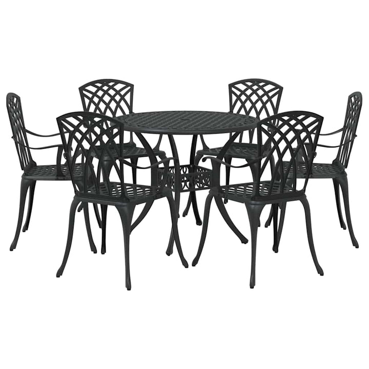Have Spisebordssæt 7 pcs Sort Aluminium