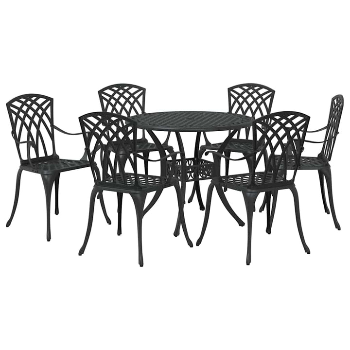 Have Spisebordssæt 7 pcs Sort Aluminium