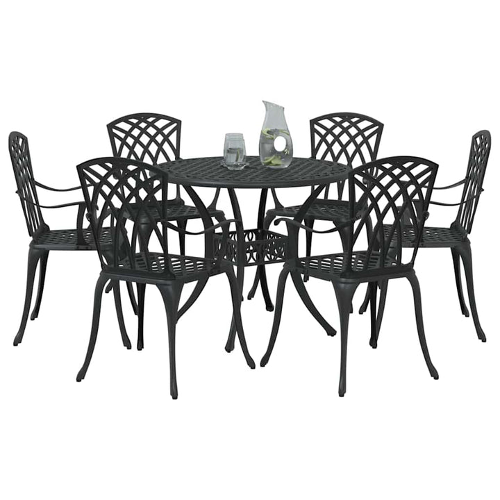 Have Spisebordssæt 7 pcs Sort Aluminium