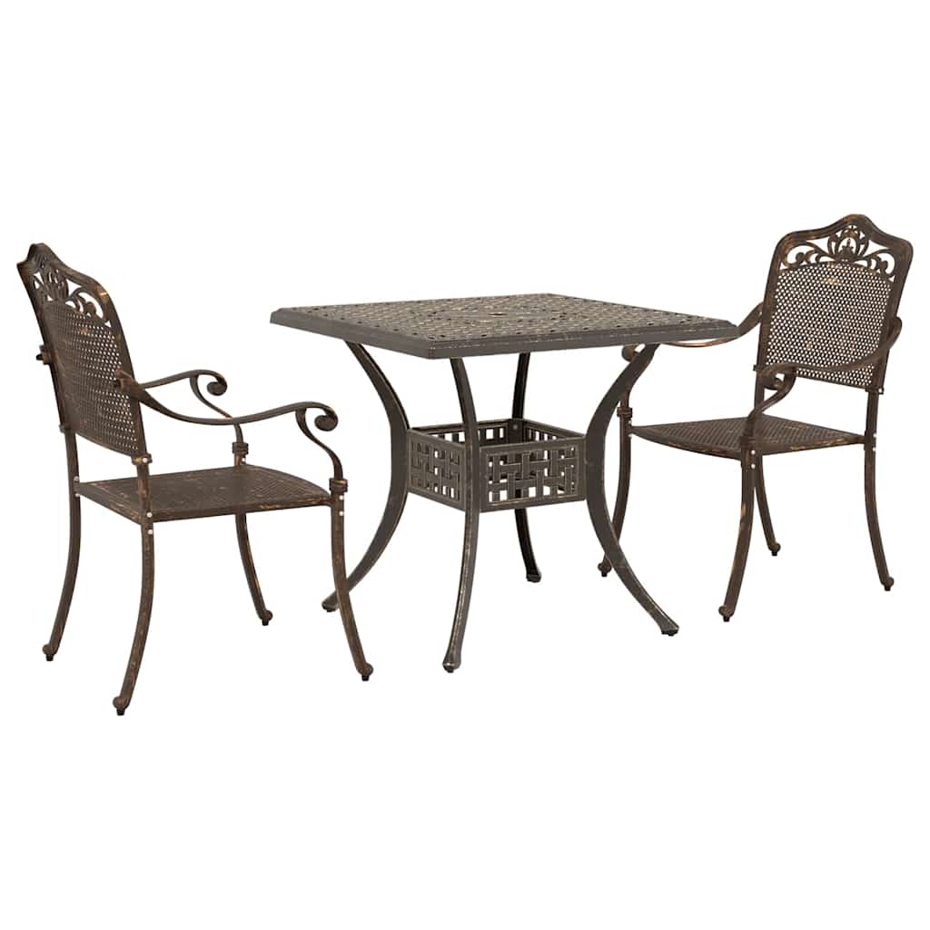 Havebord sæt 3 pcs Bronze Gustt aluminium