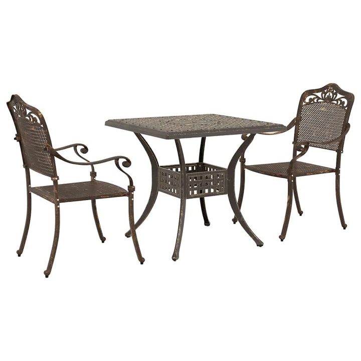 Havebord sæt 3 pcs Bronze Gustt aluminium