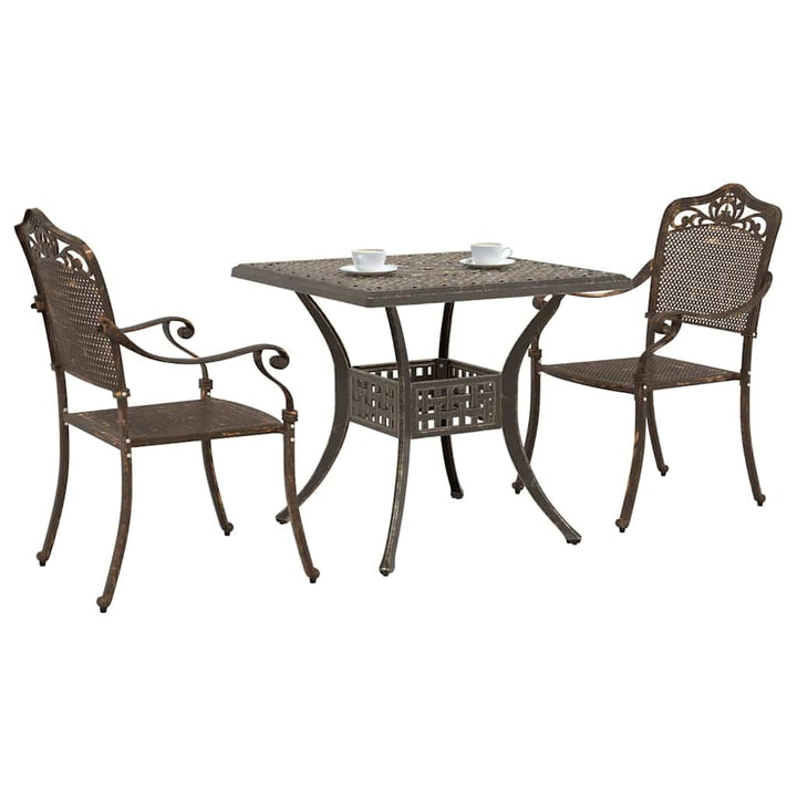 Havebord sæt 3 pcs Bronze Gustt aluminium
