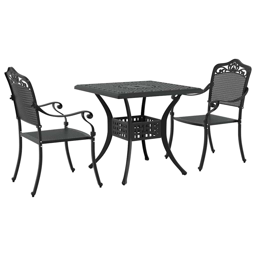 Havebord sæt 3 stk. Sort Gustt aluminium