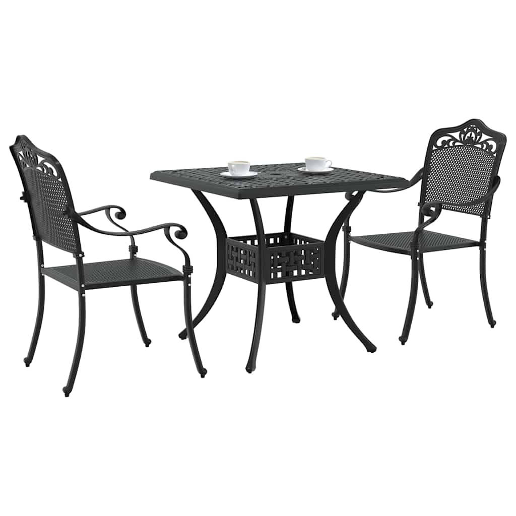 Havebord sæt 3 stk. Sort Gustt aluminium