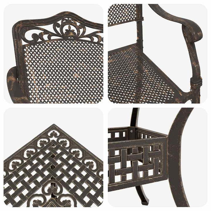 Havebord sæt 5 pcs Bronze Gustt aluminium