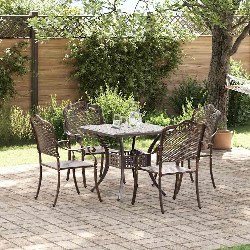 Havebord sæt 5 pcs Bronze Gustt aluminium