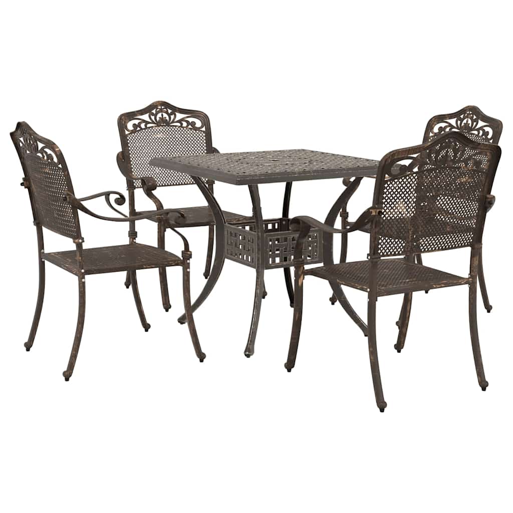 Havebord sæt 5 pcs Bronze Gustt aluminium