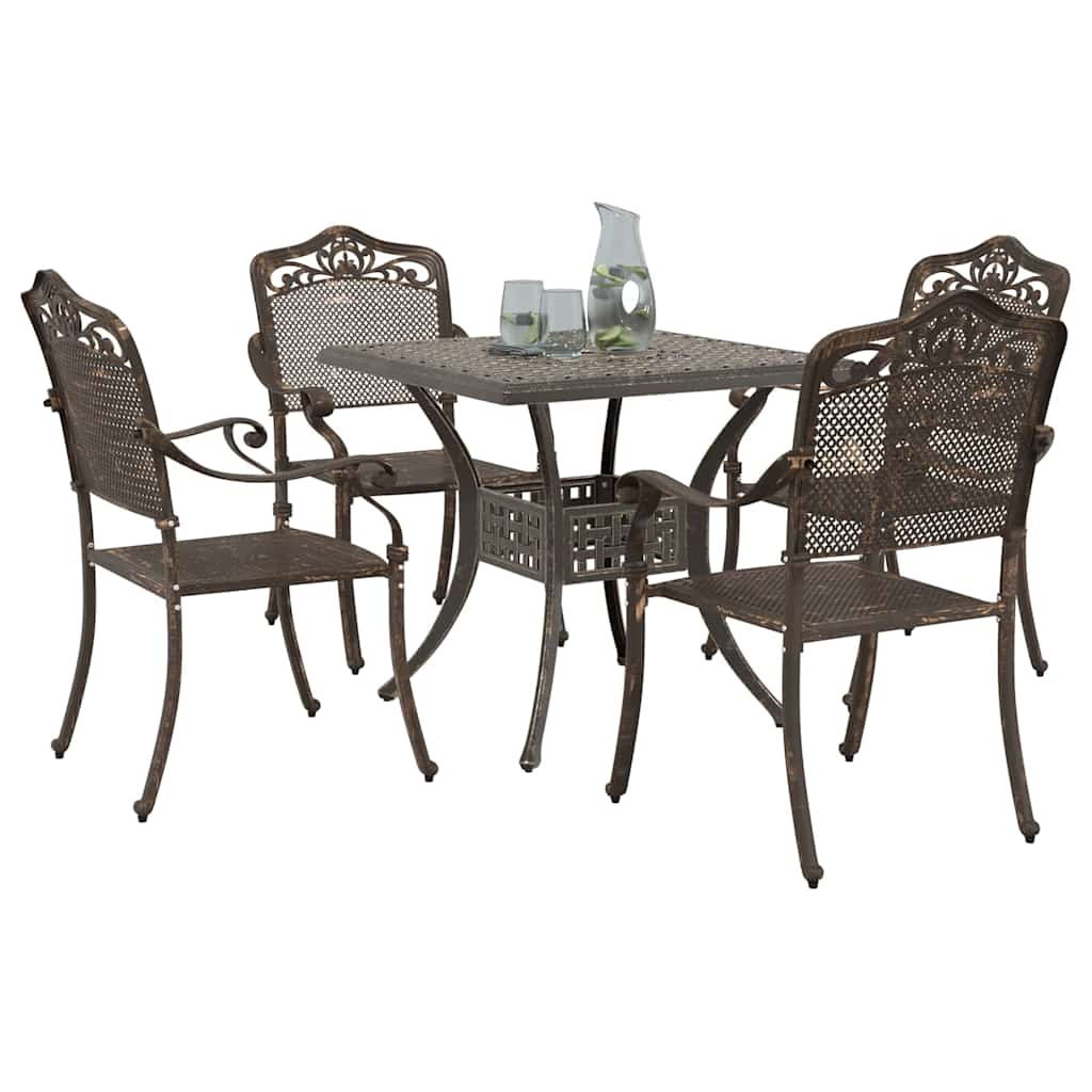Havebord sæt 5 pcs Bronze Gustt aluminium
