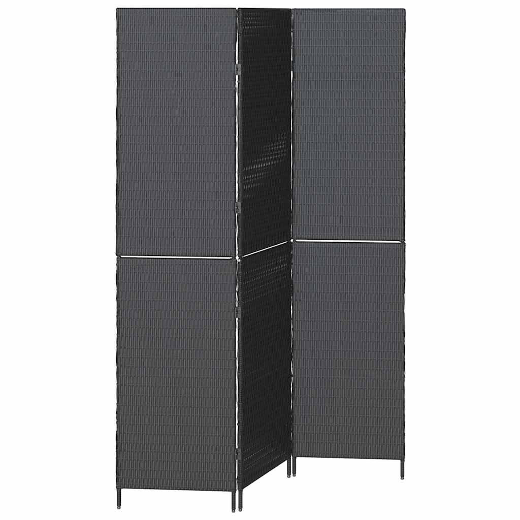 Rumdeler Sort 146 x 180 cm polyrattan