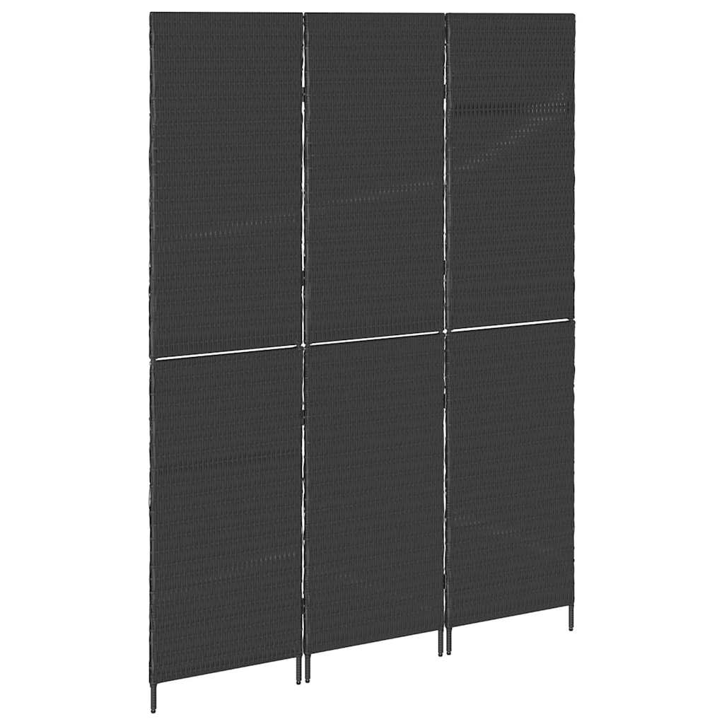 Rumdeler Sort 146 x 180 cm polyrattan