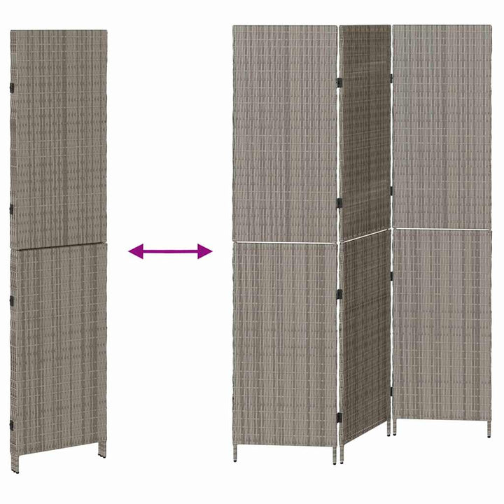 Rumdeler Grå 146 x 180 cm polyrattan