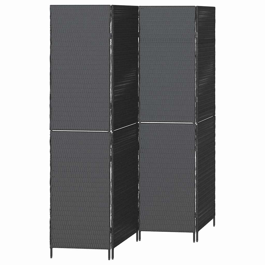 Rumdeler Sort 195 x 180 cm polyrattan