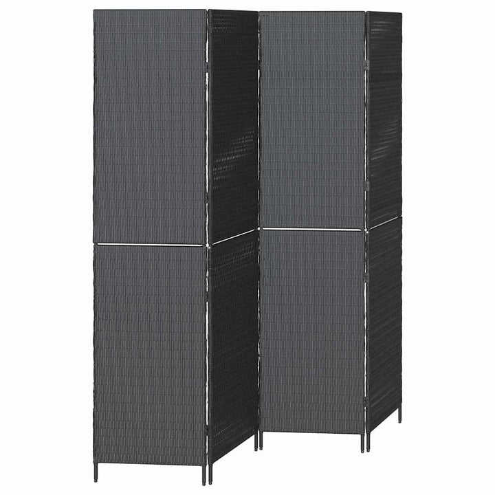 Rumdeler Sort 195 x 180 cm polyrattan