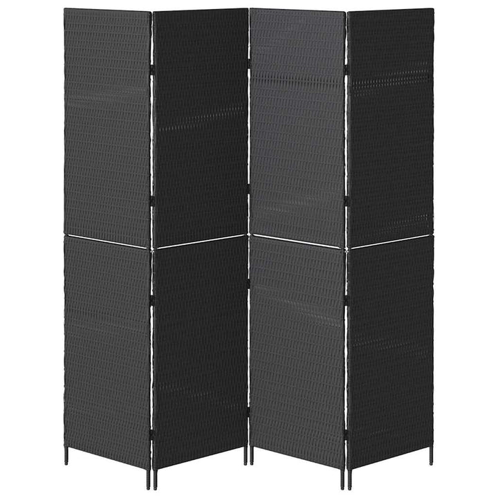 Rumdeler Sort 195 x 180 cm polyrattan