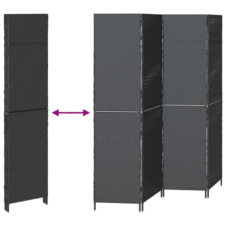Rumdeler Sort 195 x 180 cm polyrattan