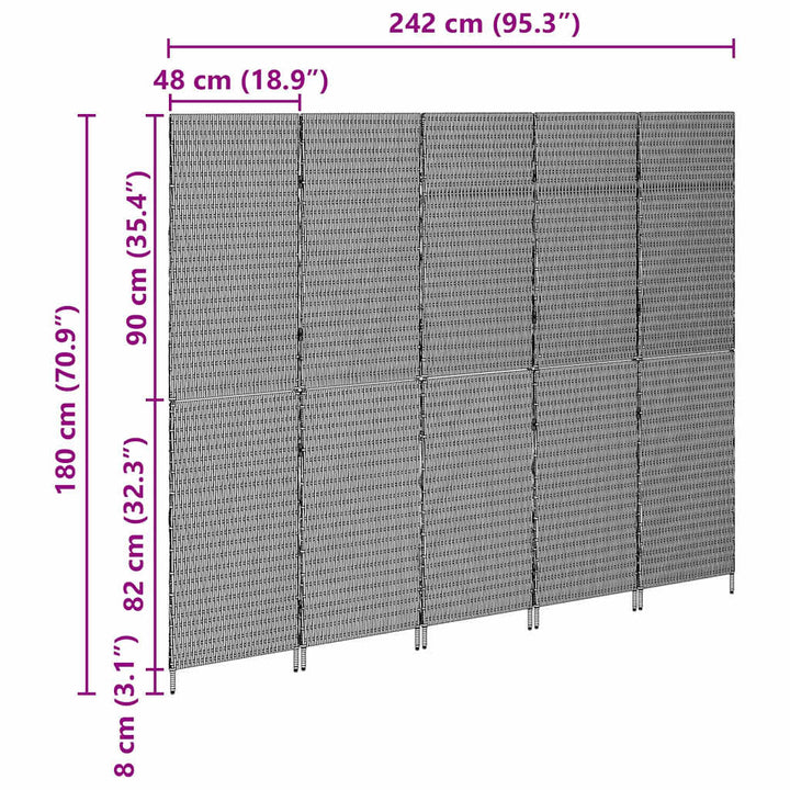 Rumdeler Beige 242 x 180 cm polyrattan