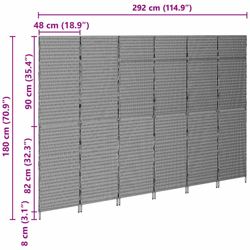 Rumdeler Beige 292 x 180 cm polyrattan