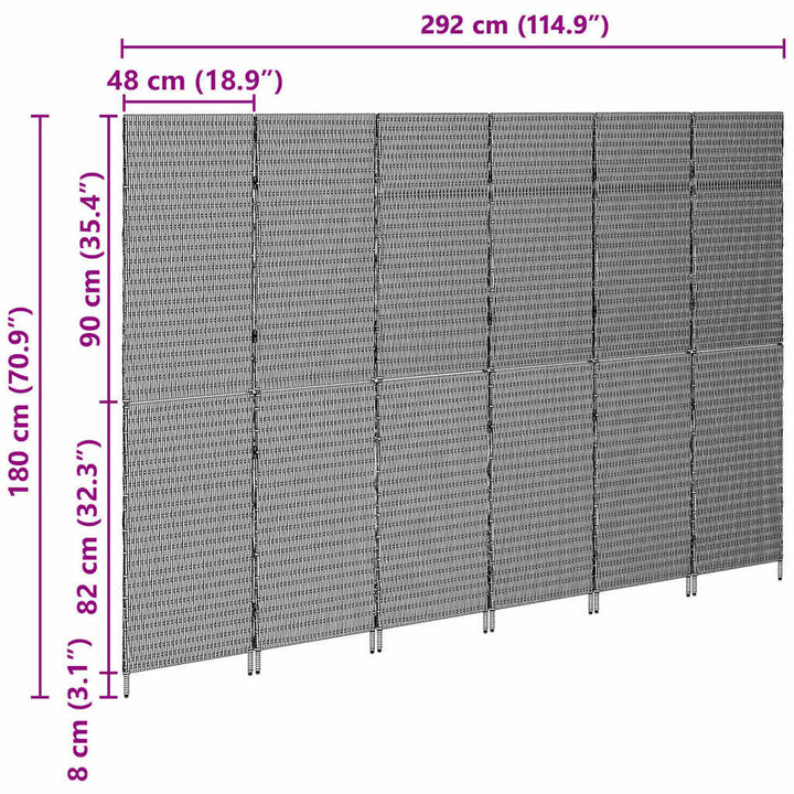Rumdeler Beige 292 x 180 cm polyrattan