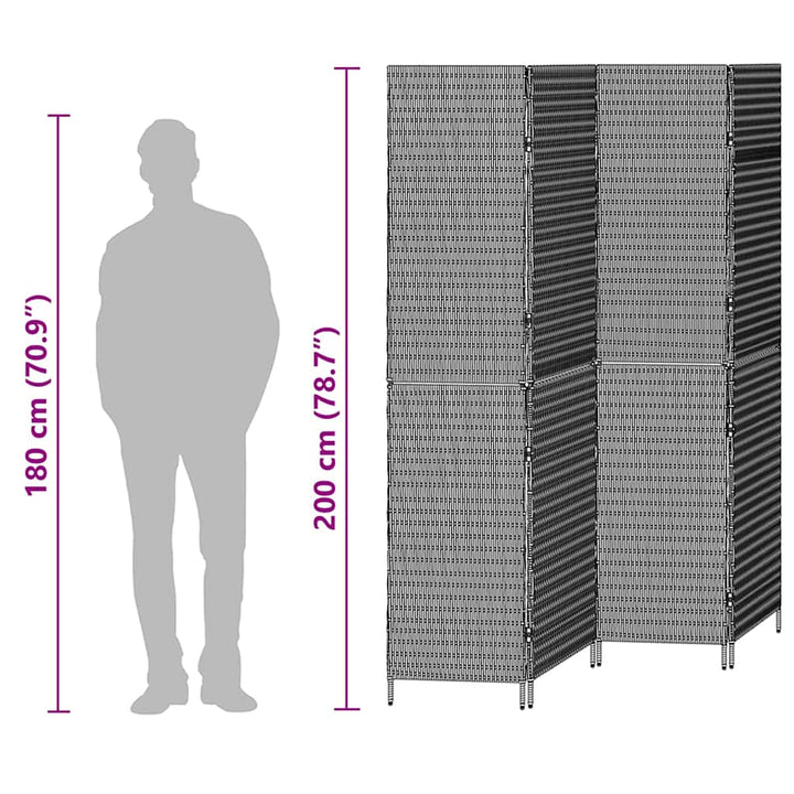 Rumdeler Beige 195 x 180 cm polyrattan