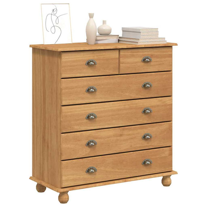 Skuffeskab ASKIM Brun 91 x 40 x 95,5 cm Massiv fyrretræ