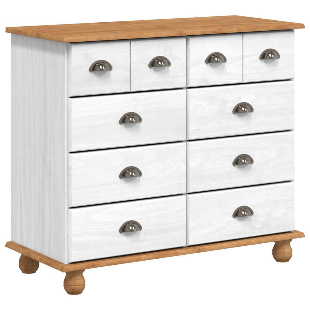 Skuffeskab ASKIM Hvid 91 x 40 x 79 cm Massiv fyrretræ