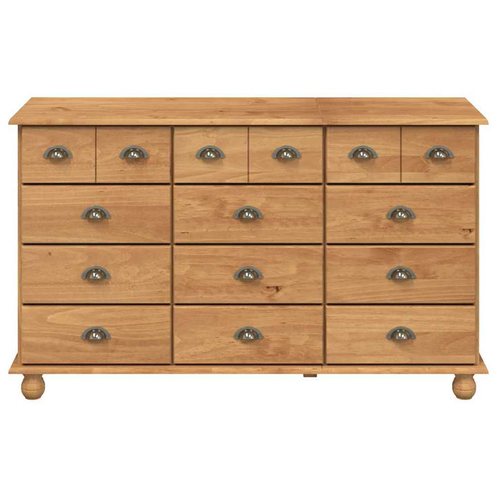 Skuffeskab ASKIM Brun 79 x 40 x 133,5 cm Massiv fyrretræ