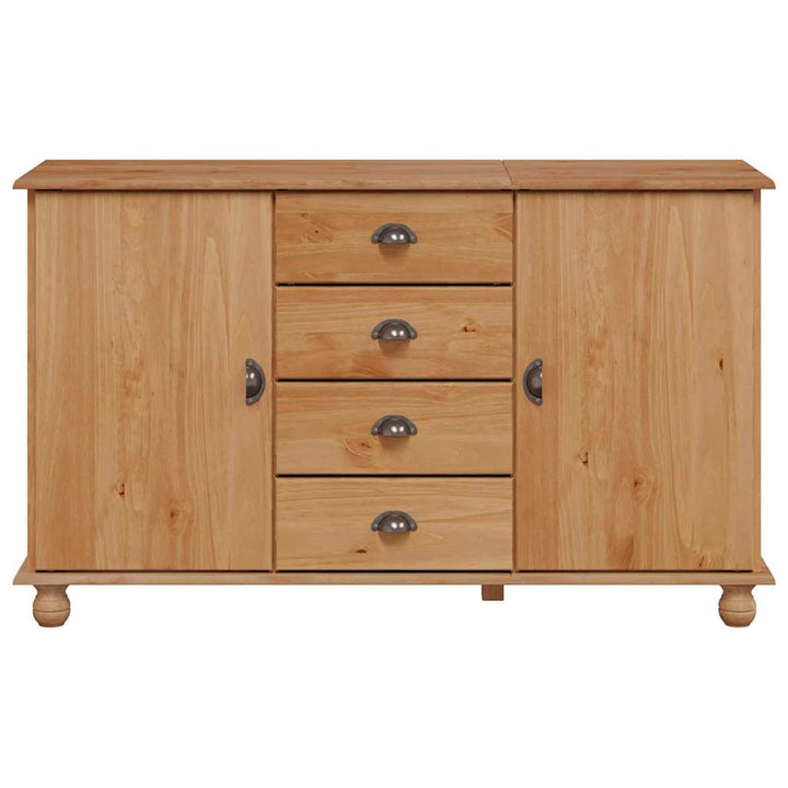 Sideboard med skuffe ASKIM 133,5 x 40 x 79 cm Massivt fyrretræ