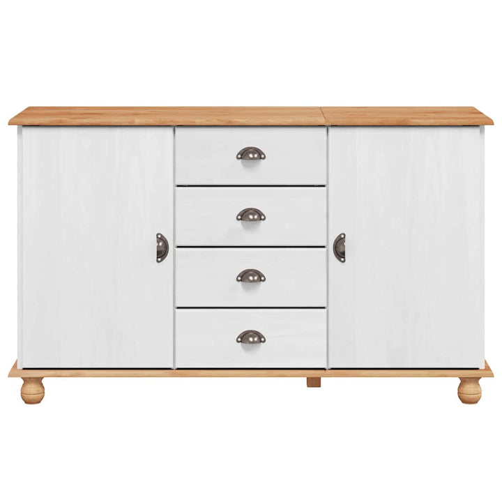 Sideboard med skuffe ASKIM 133,5 x 40 x 79 cm Massivt fyrretræ