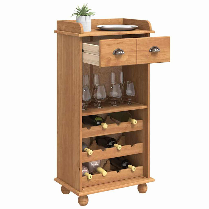 Vinskab ASKIM Honning Voks 57 x 37 x 114 cm Massiv fyrretræ