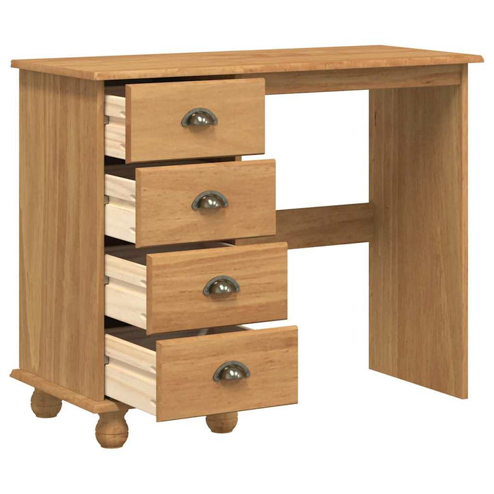 Skrivebord ASKIM Brun 95 x 40 x 75 cm Massiv fyrretræ