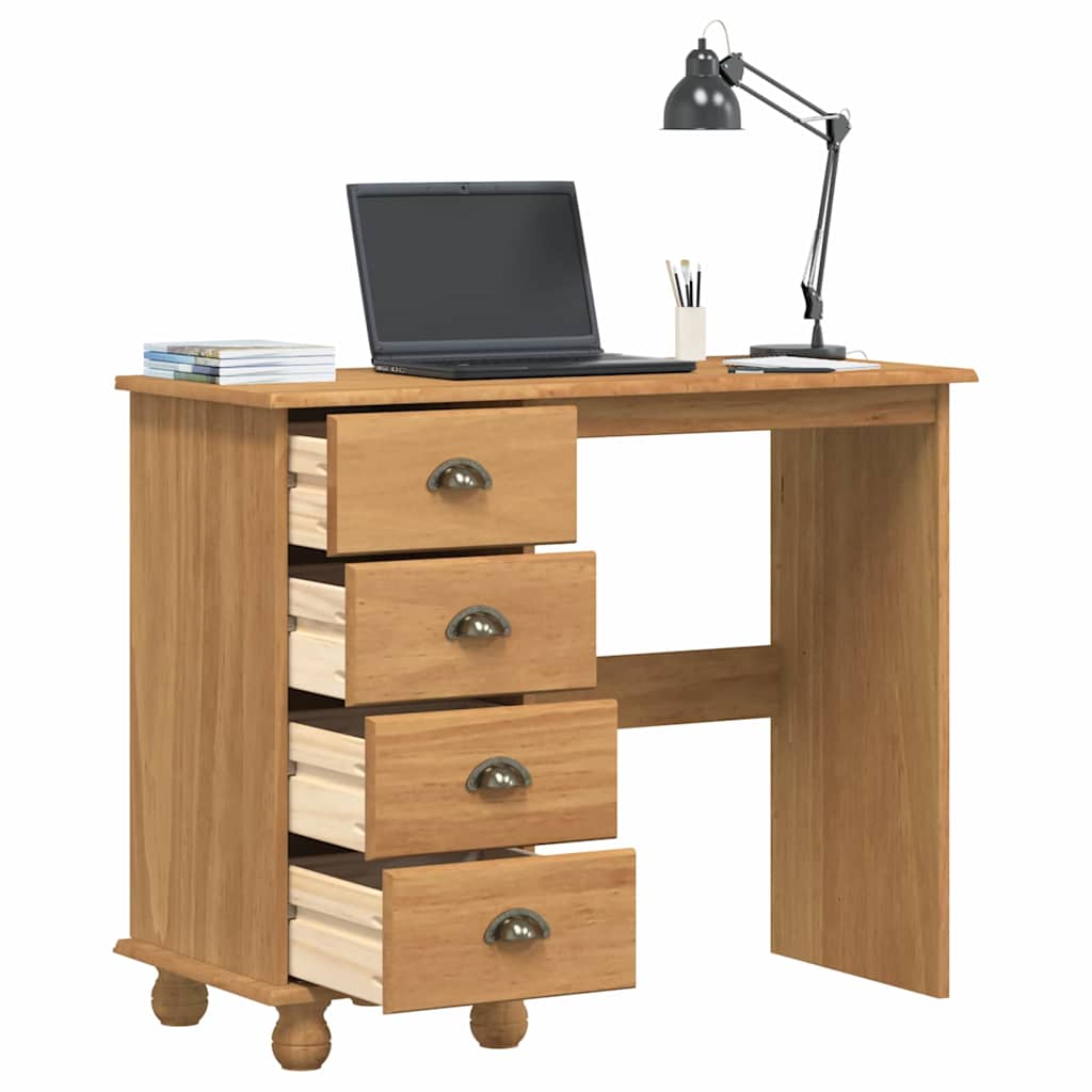 Skrivebord ASKIM Brun 95 x 40 x 75 cm Massiv fyrretræ
