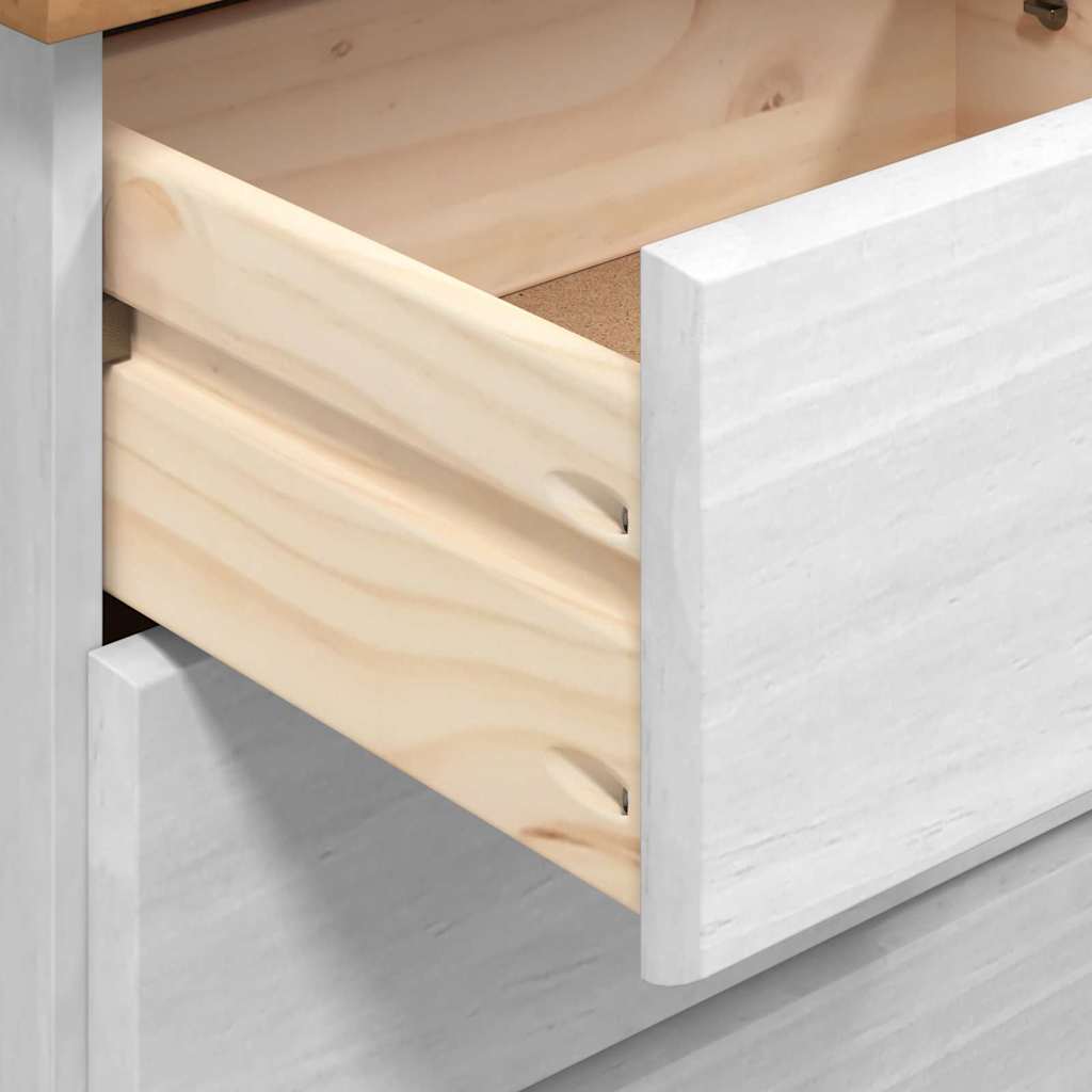Skrivebord ASKIM Hvid 95 x 40 x 75 cm Massiv fyrretræ