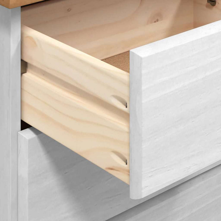 Skrivebord ASKIM Hvid 95 x 40 x 75 cm Massiv fyrretræ