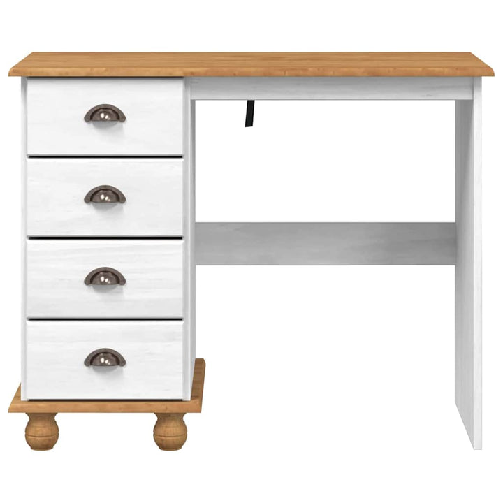 Skrivebord ASKIM Hvid 95 x 40 x 75 cm Massiv fyrretræ