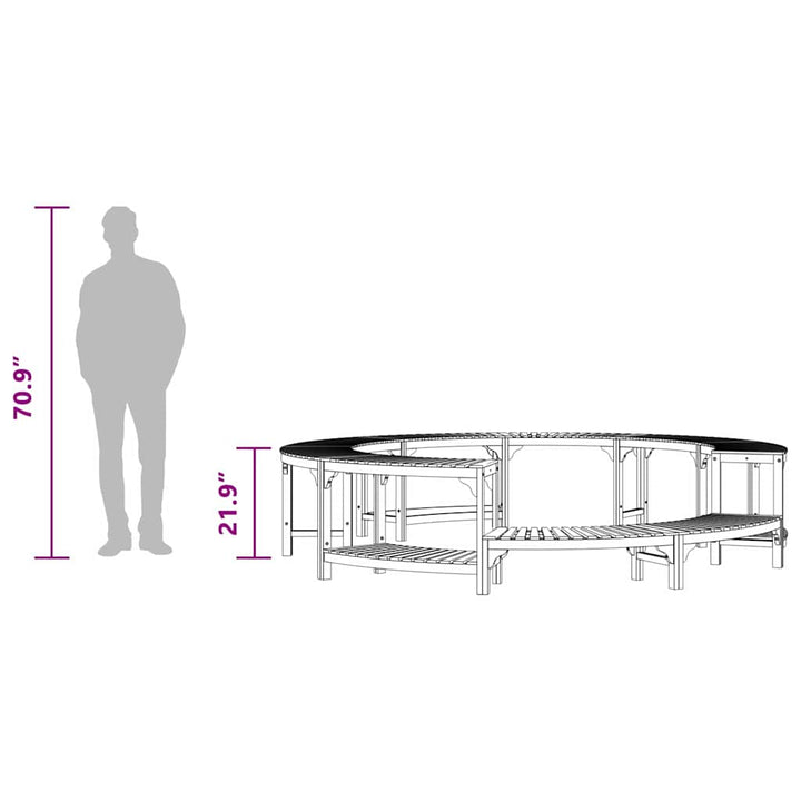 Boblebad omgivelser Brun Ø275 x 55,5 cm Massivt Akacietræ
