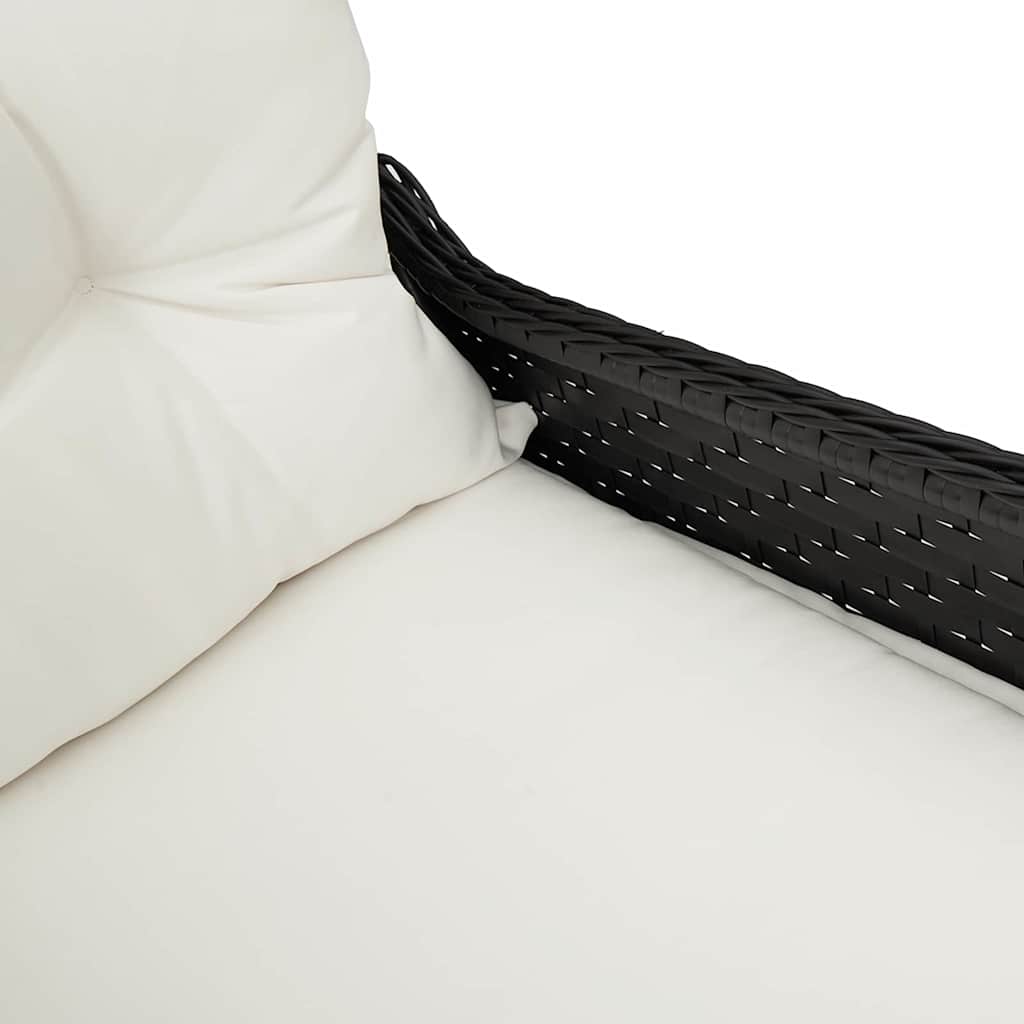 Liggestol med pude Sort 56 x 66 x 95 cm polyrattan