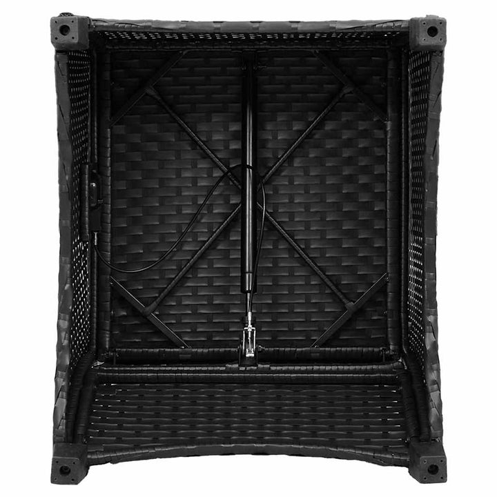 Liggestol med pude Sort 56 x 66 x 95 cm polyrattan