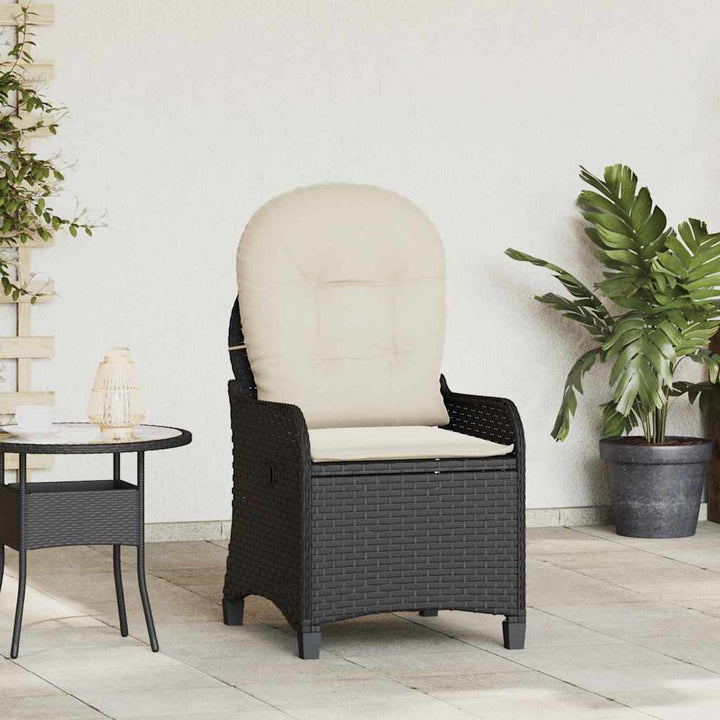 Liggestol med pude Sort 56 x 66 x 95 cm polyrattan