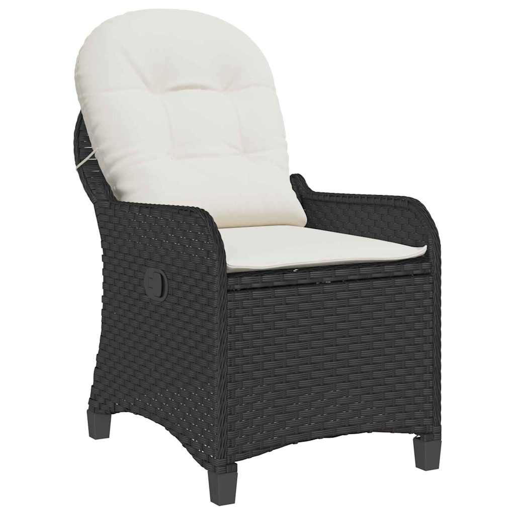 Liggestol med pude Sort 56 x 66 x 95 cm polyrattan