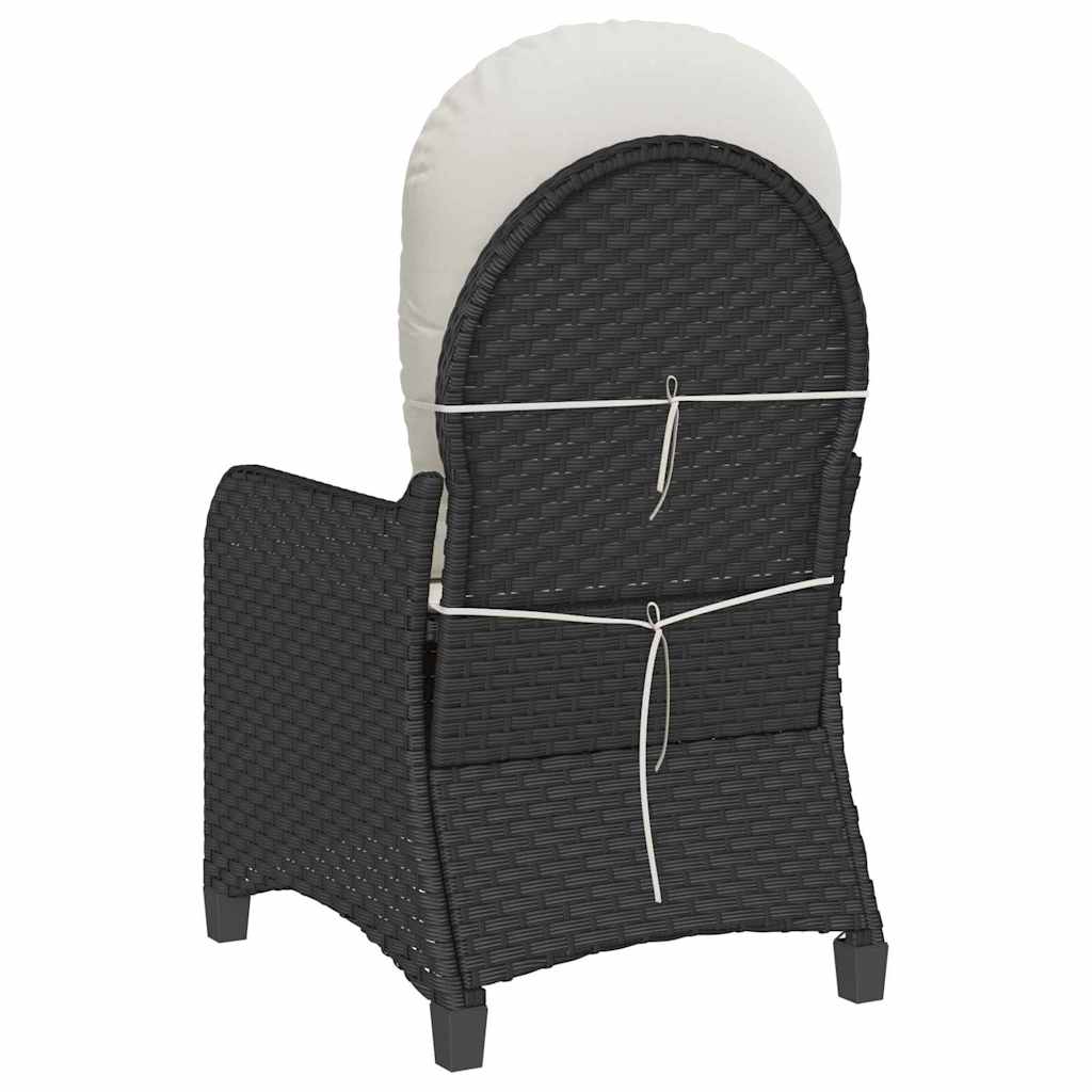 Liggestol med pude Sort 56 x 66 x 95 cm polyrattan