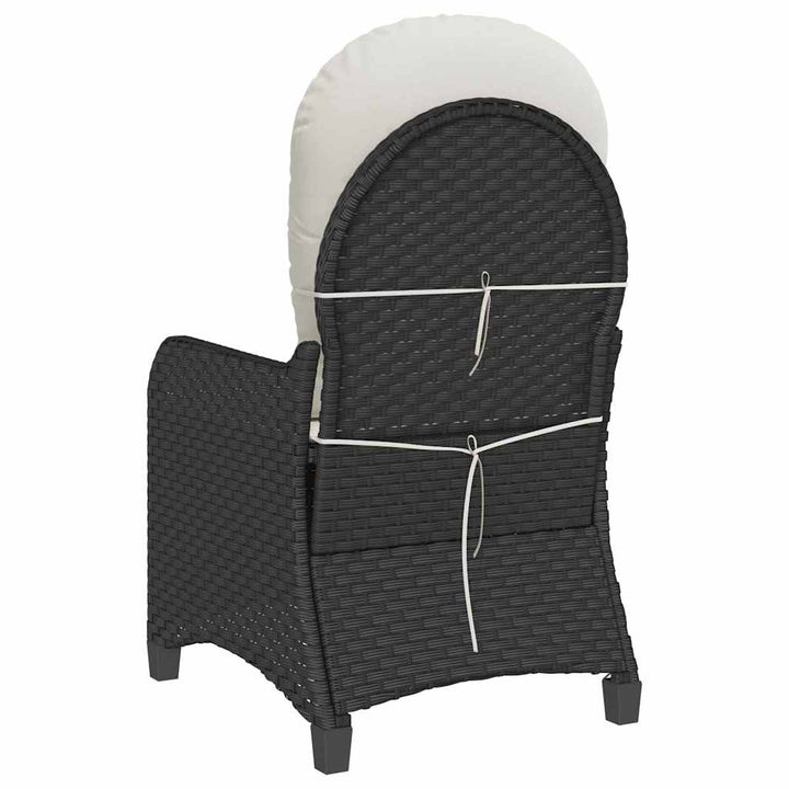 Liggestol med pude Sort 56 x 66 x 95 cm polyrattan