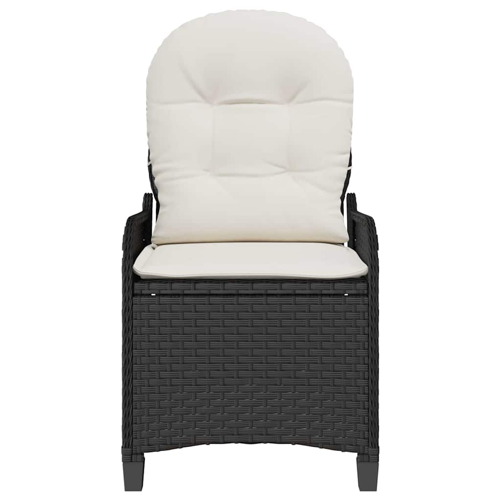 Liggestol med pude Sort 56 x 66 x 95 cm polyrattan