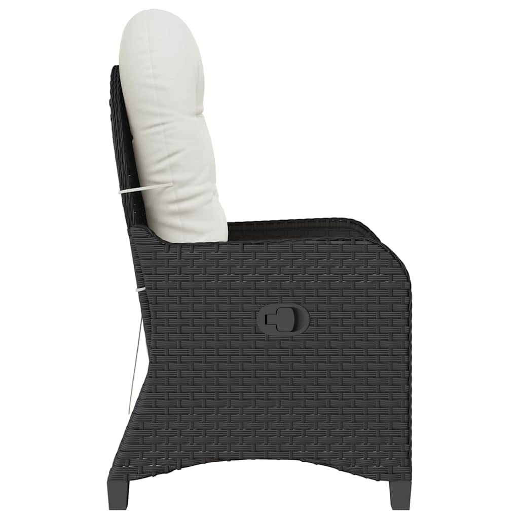 Liggestol med pude Sort 56 x 66 x 95 cm polyrattan