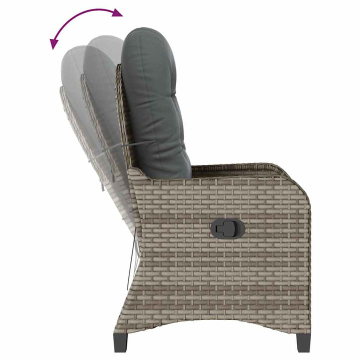 Liggestol Grå polyrattan