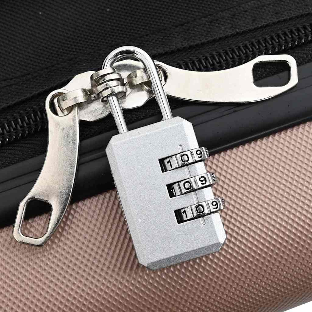 Kuffert med lås rosaguld 43 x 27 x 66 cm ABS Plastik