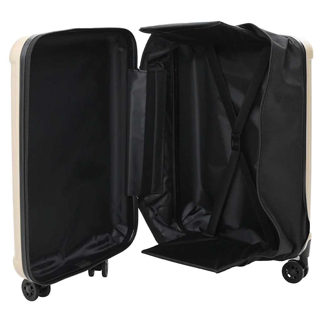 Kuffert med lås champagnefarvet 43 x 27 x 66 cm ABS Plastik