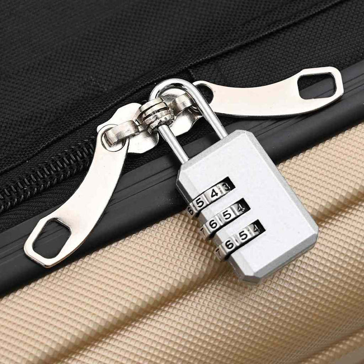 Kuffert med lås champagnefarvet 50 x 30 x 76 cm ABS Plastik